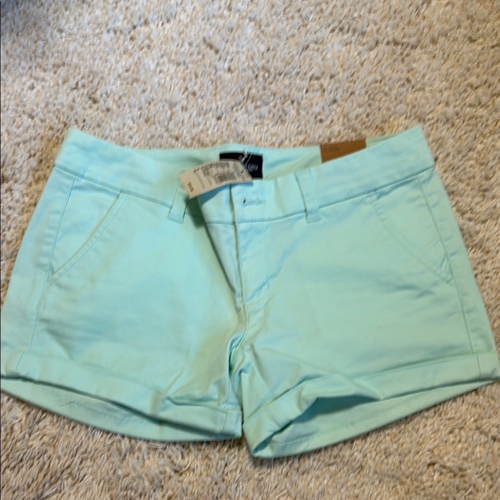 American Eagle Outfitters Women's mint green Shorts 4 midi stretch mid rise new